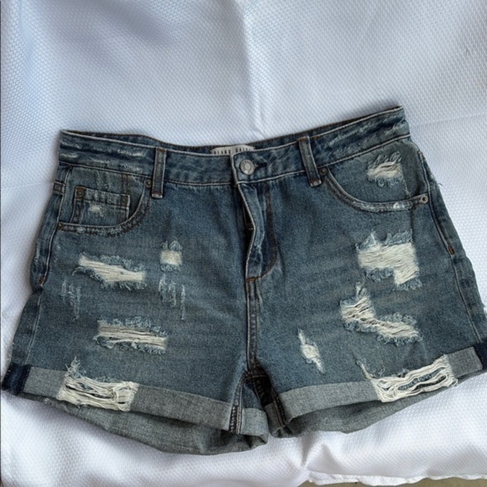 Trendy Ripped Denim Jean Shorts